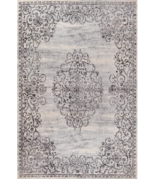 Minori Filigree Medallion Dark Gray/Cream 5 ft. x 8 ft. Area Rug