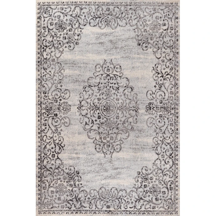 Minori Filigree Medallion Dark Gray/Cream 3 ft. x 5 ft. Area Rug