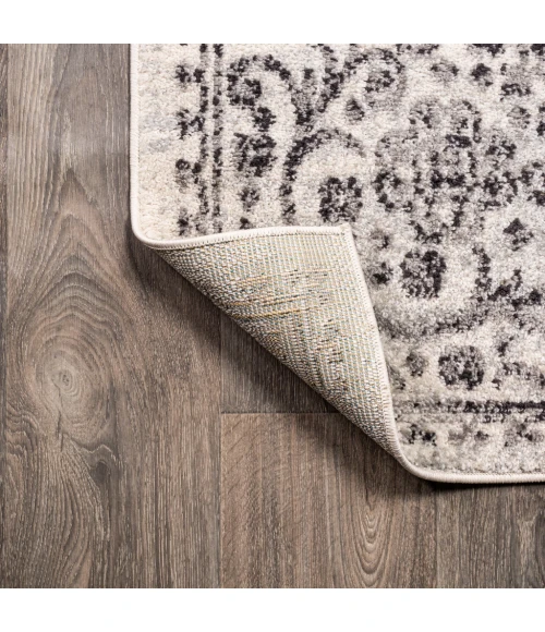 Minori Filigree Medallion Dark Gray/Cream 5 ft. x 8 ft. Area Rug