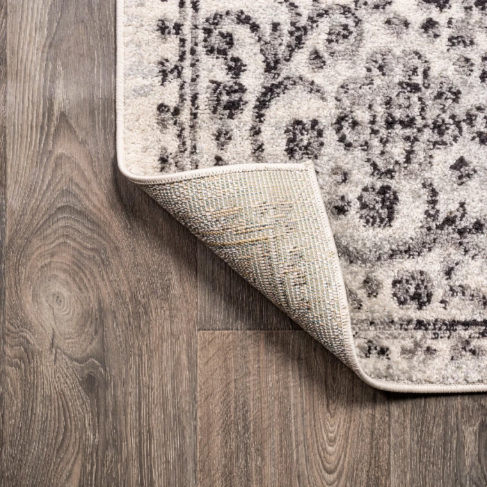 Minori Filigree Medallion Dark Gray/Cream 3 ft. x 5 ft. Area Rug