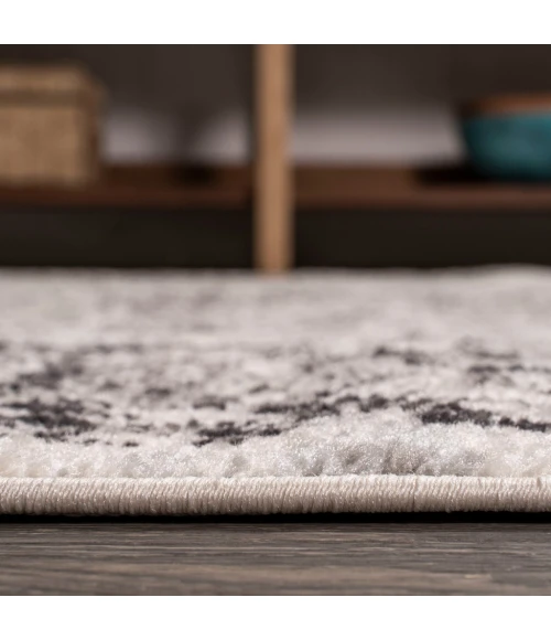 Minori Filigree Medallion Dark Gray/Cream 2 ft. x 8 ft. Runner Rug