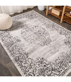 Jonathany Modern Persian MDP206A Dark Gray/Cream Area Rug 5 ft. 3 in. X 7 ft. 6 in. Rectangle