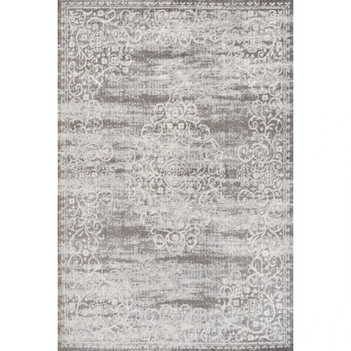 Minori Filigree Medallion Light Gray/Cream 3 ft. x 5 ft. Area Rug