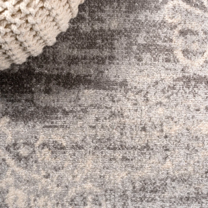 Minori Filigree Medallion Light Gray/Cream 3 ft. x 5 ft. Area Rug