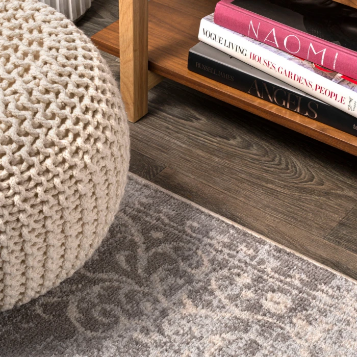 Minori Filigree Medallion Light Gray/Cream 3 ft. x 5 ft. Area Rug