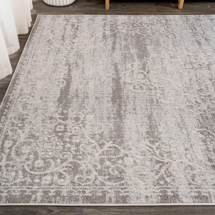 Minori Filigree Medallion Light Gray/Cream 3 ft. x 5 ft. Area Rug