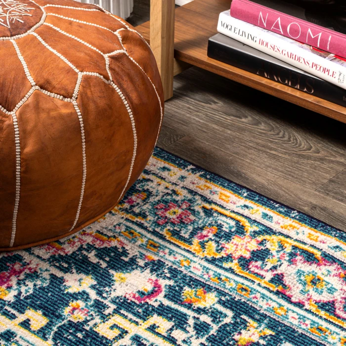 Brooklyn Geometric Medallion Blue/Beige 3 ft. x 5 ft. Area Rug