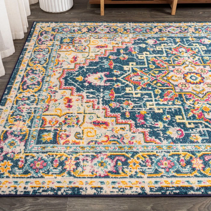 Brooklyn Geometric Medallion Blue/Beige 3 ft. x 5 ft. Area Rug