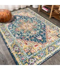 Brooklyn Geometric Medallion Blue/Beige 5 ft. x 8 ft. Area Rug