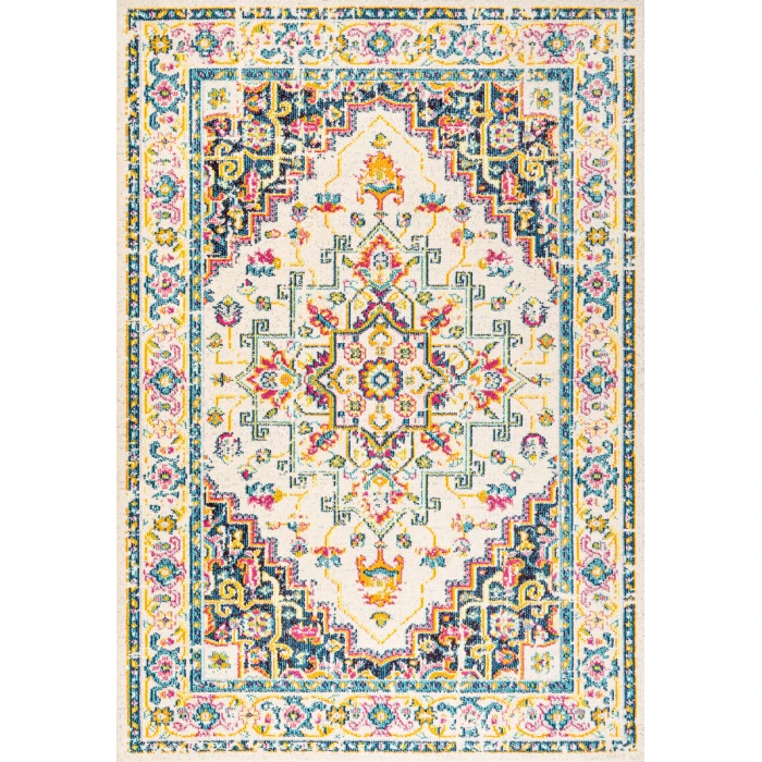 Brooklyn Geometric Medallion Beige/Ivory 8 ft. x 10 ft. Area Rug