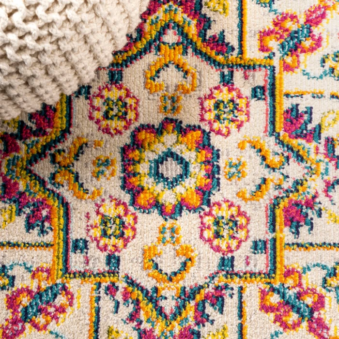 Brooklyn Geometric Medallion Beige/Ivory 8 ft. x 10 ft. Area Rug