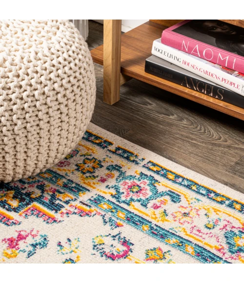 Brooklyn Geometric Medallion Beige/Ivory 5 ft. x 8 ft. Area Rug