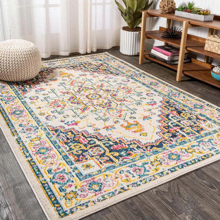 Brooklyn Geometric Medallion Beige/Ivory 8 ft. x 10 ft. Area Rug