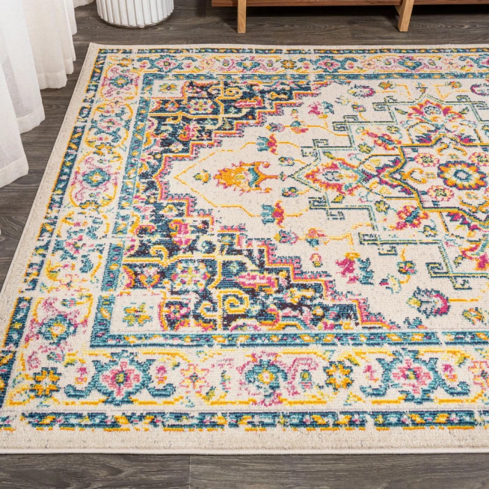 Brooklyn Geometric Medallion Beige/Ivory 8 ft. x 10 ft. Area Rug