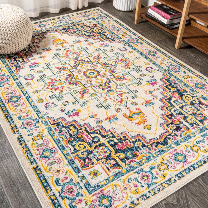 Brooklyn Geometric Medallion Beige/Ivory 8 ft. x 10 ft. Area Rug