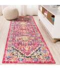 Brooklyn Geometric Medallion Red/Pink 2 ft. x 8 ft. Runner Rug