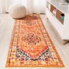 Jonathany Modern Persian MDP207D Orange/Blue Area Rug 2 ft. 3 in. X 8 ft. Runner