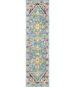 Jonathany Modern Persian MDP207E Blue/Multi Area Rug 2 ft. 3 in. X 8 ft. Runner