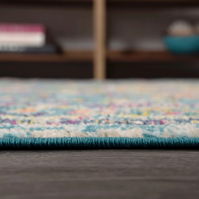 Brooklyn Geometric Medallion Blue/Multi 2 ft. x 8 ft. Runner Rug