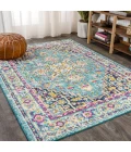 Brooklyn Geometric Medallion Blue/Multi 4 ft. x 6 ft. Area Rug