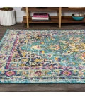 Brooklyn Geometric Medallion Blue/Multi 4 ft. x 6 ft. Area Rug
