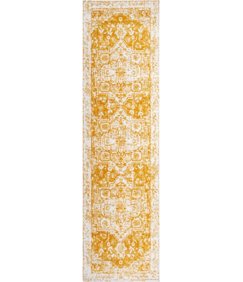 Audrey Bohemian Ornate Medallion Orange/White 2 ft. x 8 ft. Runner Rug