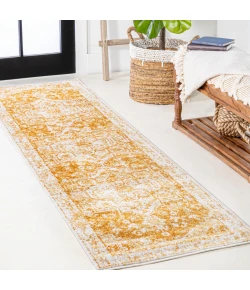Jonathany Modern Persian MDP209A Orange/White Area Rug 2 ft. 3 in. X 8 ft. Runner