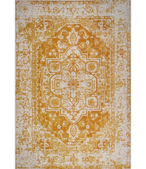 Audrey Bohemian Ornate Medallion Orange/White 8 ft. x 10 ft. Area Rug