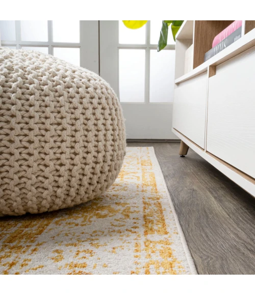 Audrey Bohemian Ornate Medallion Orange/White 2 ft. x 8 ft. Runner Rug