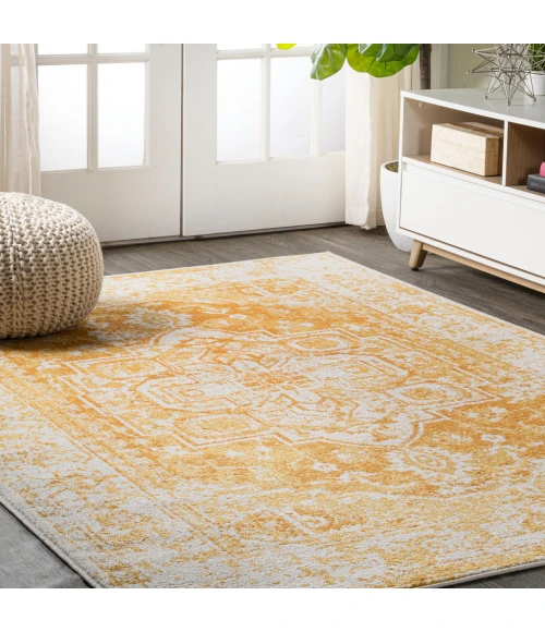 Audrey Bohemian Ornate Medallion Orange/White 8 ft. x 10 ft. Area Rug