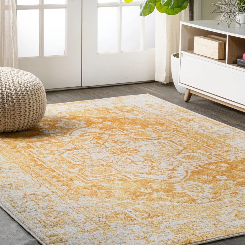 Audrey Bohemian Ornate Medallion Orange/White 4 ft. x 6 ft. Area Rug