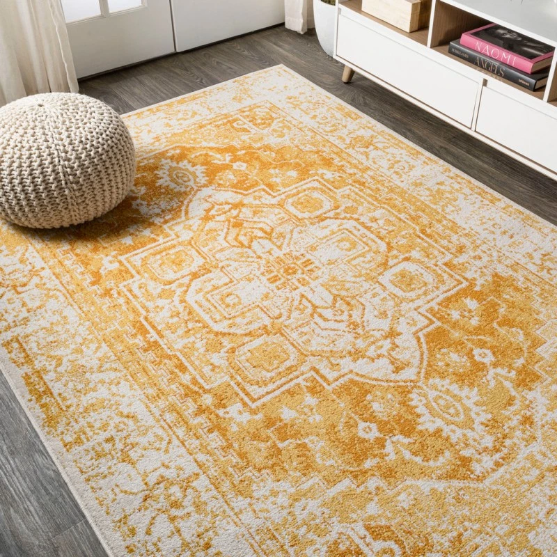 Audrey Bohemian Ornate Medallion Orange/White 4 ft. x 6 ft. Area Rug
