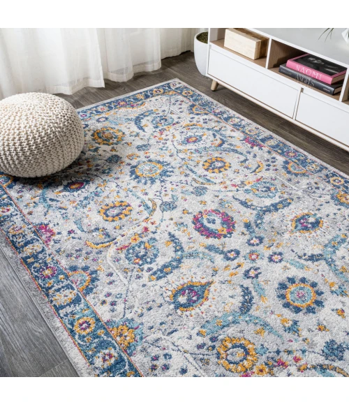 Izil Modern Persian Light Gray/Blue 8 ft. x 10 ft. Area Rug