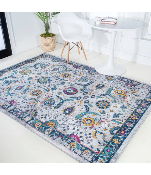 Izil Modern Persian Light Gray/Blue 8 ft. x 10 ft. Area Rug