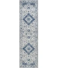 Indhira Ornate Medallion Persian Blue/Gray 2 ft. x 8 ft. Runner Rug