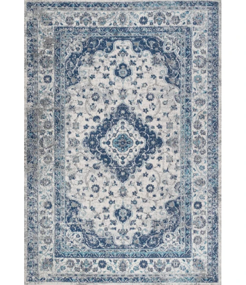 Indhira Ornate Medallion Persian Blue/Gray 4 ft. x 6 ft. Area Rug