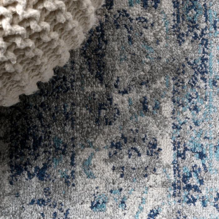 Indhira Ornate Medallion Persian Blue/Gray 8 ft. x 10 ft. Area Rug