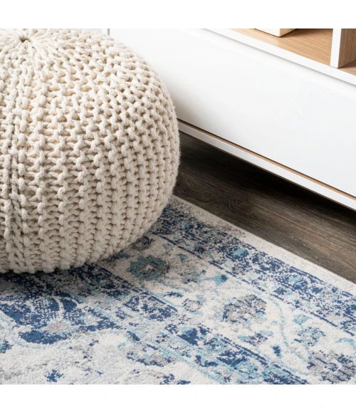 Indhira Ornate Medallion Persian Blue/Gray 4 ft. x 6 ft. Area Rug
