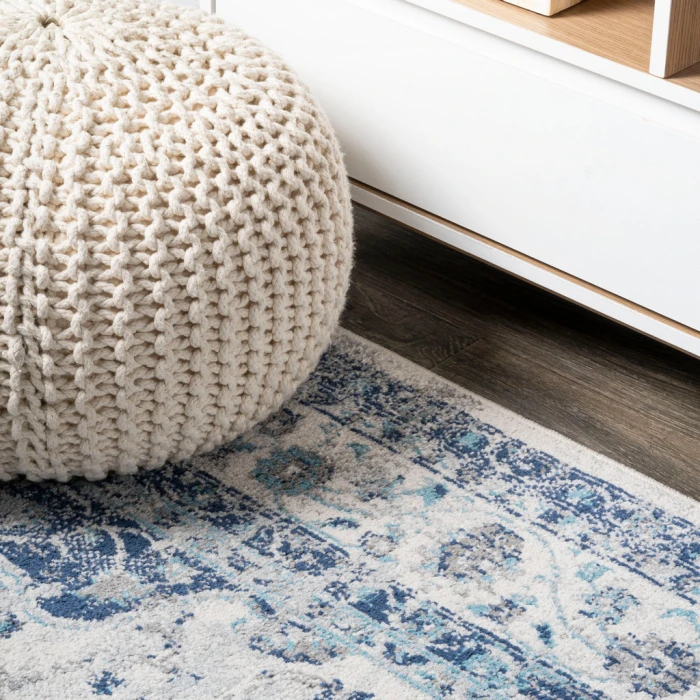 Indhira Ornate Medallion Persian Blue/Gray 8 ft. x 10 ft. Area Rug