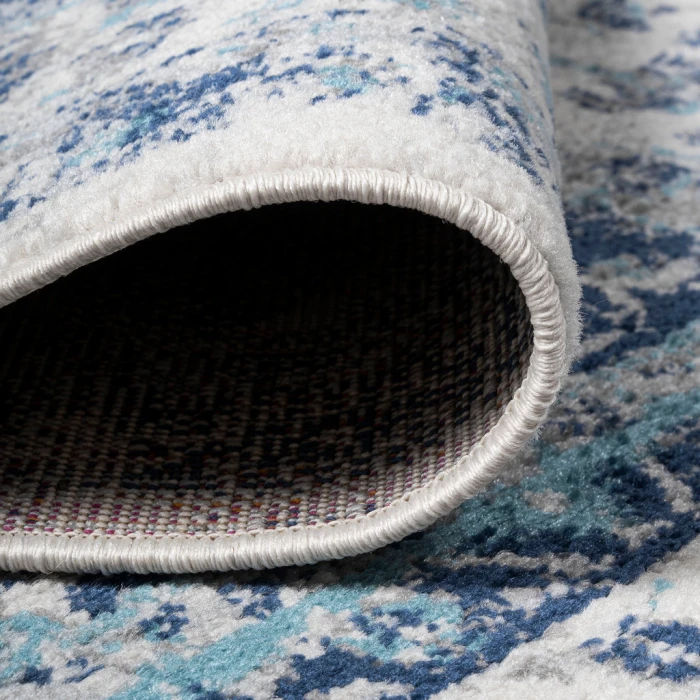 Indhira Ornate Medallion Persian Blue/Gray 2 ft. x 8 ft. Runner Rug