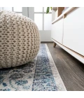 Indhira Ornate Medallion Persian Blue/Gray 2 ft. x 8 ft. Runner Rug
