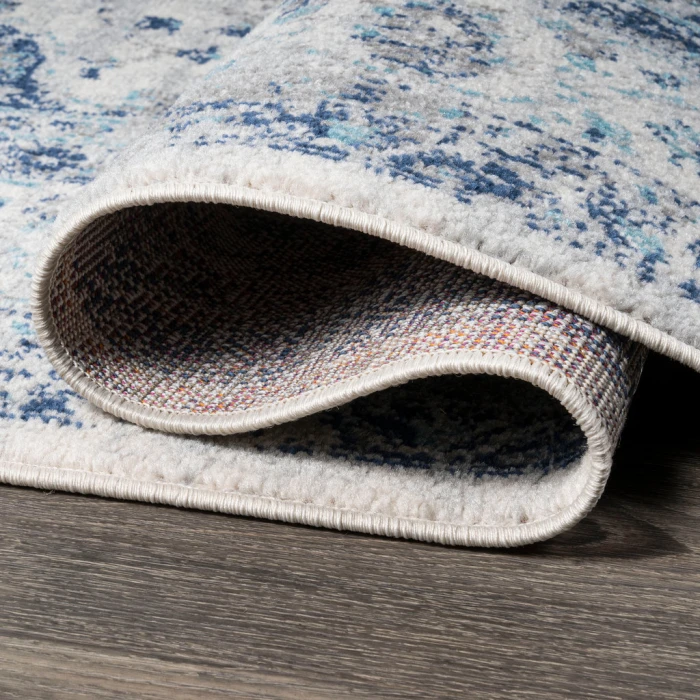 Indhira Ornate Medallion Persian Blue/Gray 2 ft. x 8 ft. Runner Rug