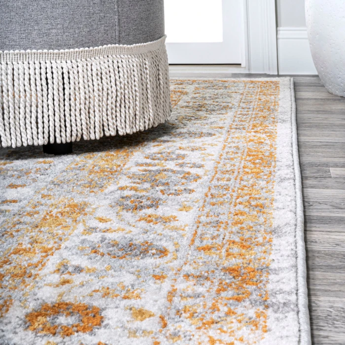 Indhira Ornate Medallion Persian Orange/Cream 2 ft. x 8 ft. Runner Rug