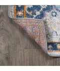 Kirman Bohemian Medallion Light Gray/Blue/Orange 4 ft. x 6 ft. Area Rug