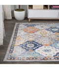 Kirman Bohemian Medallion Light Gray/Blue/Orange 4 ft. x 6 ft. Area Rug