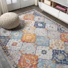 Jonathany Modern Persian MDP214A Light Gray/Blue/Orange Area Rug 7 ft. 8 in. X 10 ft. Rectangle