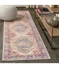 Kilia Medallion Fuchsia/Mustard/Indigo 2 ft. x 8 ft. Runner Rug