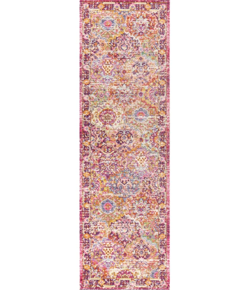 Flori Bohemian Medallion Deep Fuchsia 2 ft. x 8 ft. Runner Rug