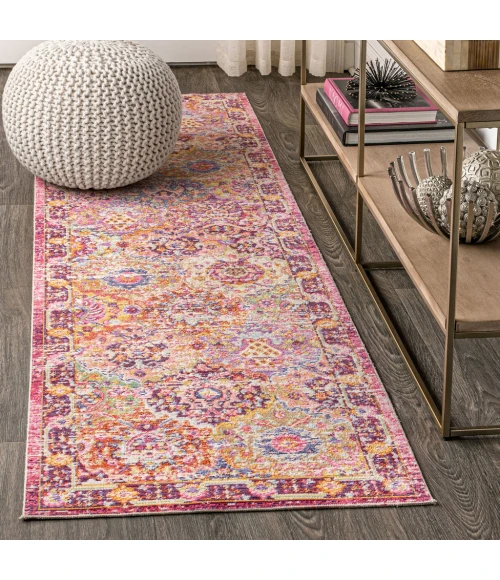 Flori Bohemian Medallion Deep Fuchsia 2 ft. x 8 ft. Runner Rug