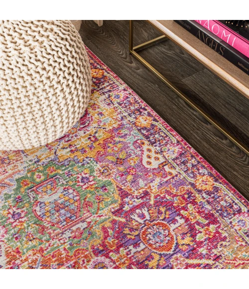 Flori Bohemian Medallion Deep Fuchsia 2 ft. x 8 ft. Runner Rug